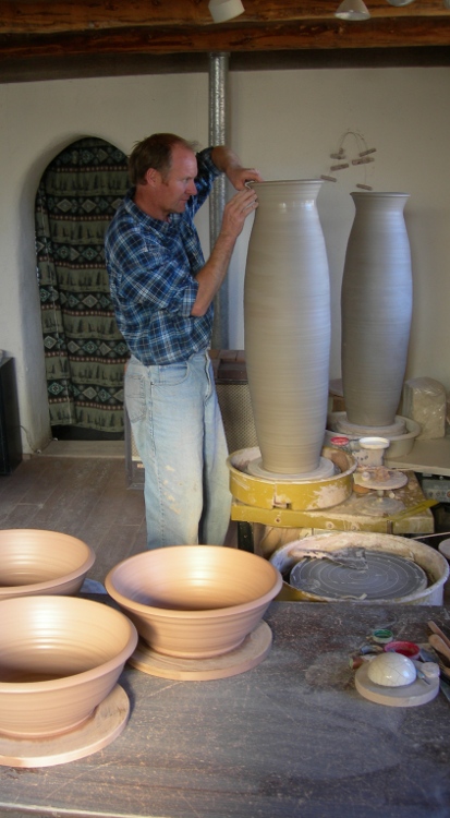 Andrew with a Large Vase
